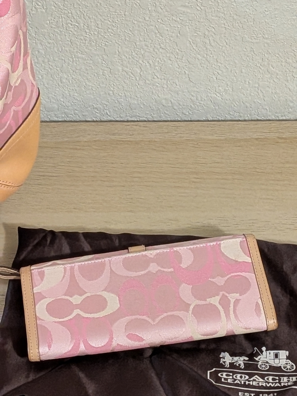 Y2K Coach Optic Hobo Bag & Wallet Signature Pink Jacquard & Leather Matching Set - Picture 15 of 15